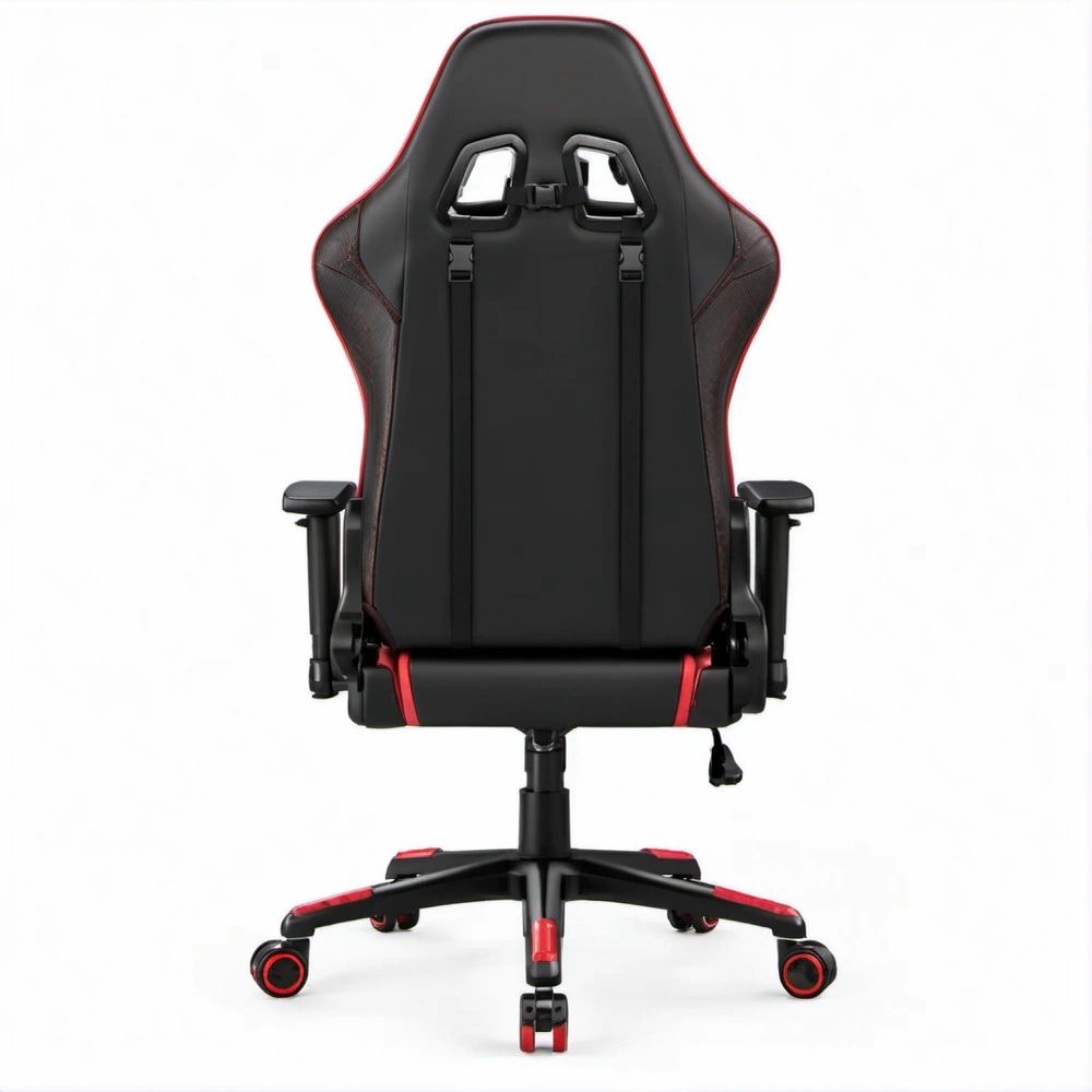Gamingstuhl mit hoher Rückenlehne, Schwarz/Rot, 65 x 65 x 118–128 cm