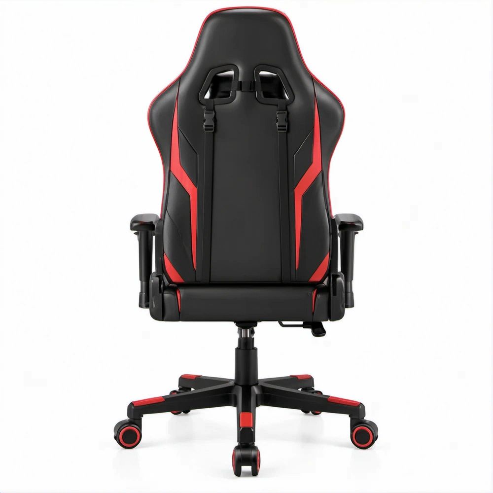 Drehstuhl im Rennsport-Design Schwarz/Rot, 66 x 70 x 122–132 cm