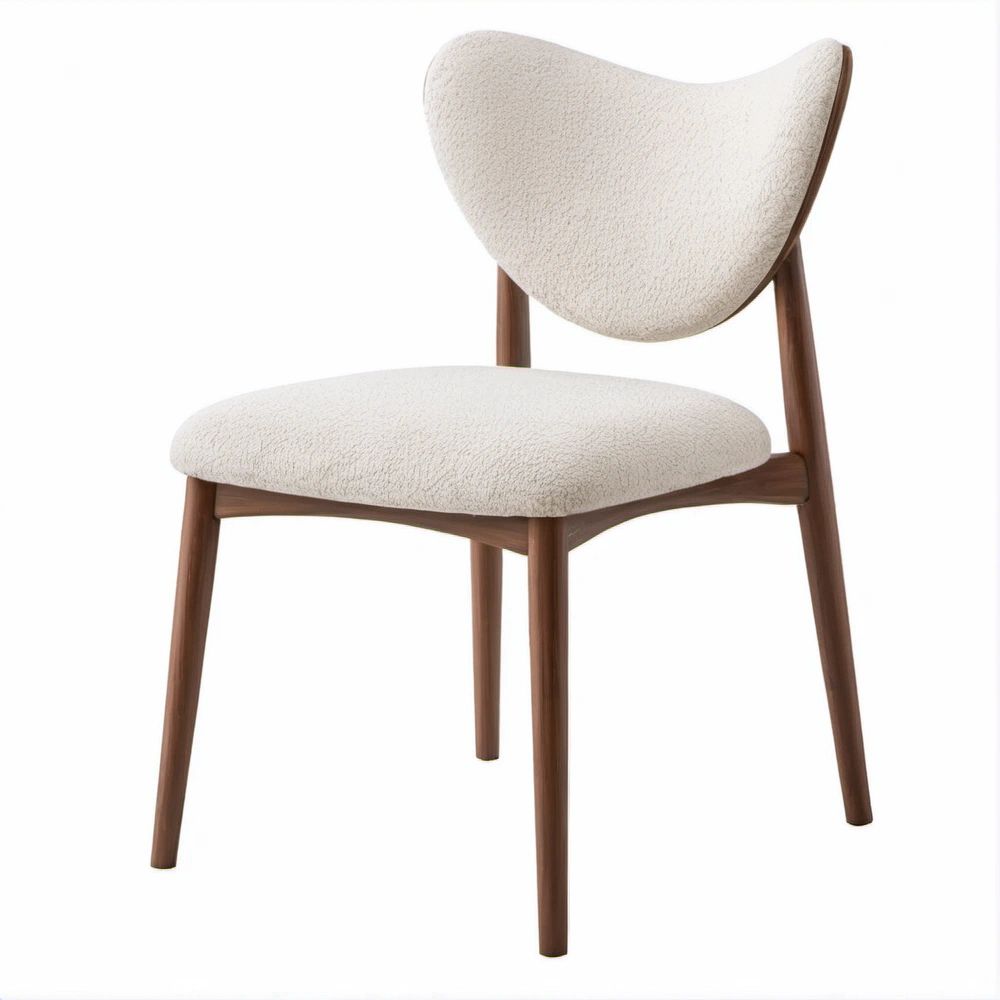Gepolsterter Esszimmerstuhl mit geschwungener Rückenlehne, Creme/Dunkelbraun, 50 x 55 x 78 cm