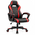 Gamingstuhl aus PU-Kunstleder Schwarz/Rot, 62 x 62 x 110–120 cm