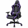 Gamingstuhl Schwarz/Violett aus PU-Kunstleder, 68 x 68 x 125–135 cm