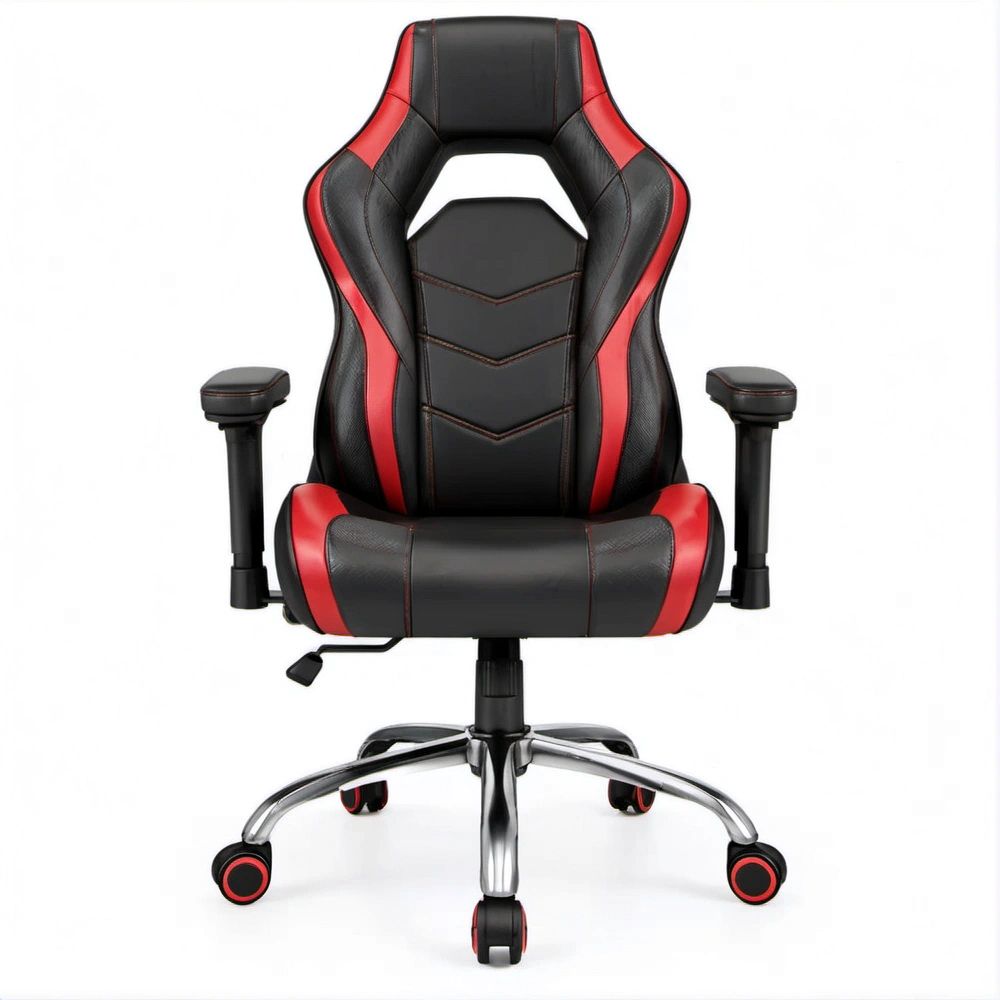 Gaming-Drehstuhl in Racingform, Schwarz/Rot, PU-Kunstleder, 66 x 66 x 116–126 cm