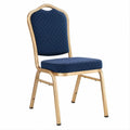 Gepolsterter Bankettstuhl Dunkelblau/Gold, 46 x 52 x 93 cm