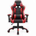 Gamingstuhl Schwarz/Rot aus PU-Kunstleder, 68 x 68 x 122–132 cm