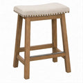 Barhocker ohne Rückenlehne, Beige/Braun/Antikbronze, 45 x 35 x 76 cm