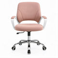 Ergonomischer Bürodrehstuhl Rosa mit Polyesterbezug und verchromtem Stahlgestell, 60 x 60 x 87–97 cm